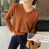 vネックニット カラーニット オフィスカジュアル | COCOMOMO | 詳細画像10 