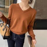 vネックニット カラーニット オフィスカジュアル | COCOMOMO | 詳細画像11 