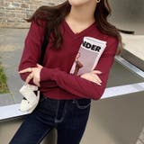 vネックニット カラーニット オフィスカジュアル | COCOMOMO | 詳細画像14 