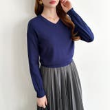 vネックニット カラーニット オフィスカジュアル | COCOMOMO | 詳細画像17 