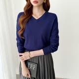 vネックニット カラーニット オフィスカジュアル | COCOMOMO | 詳細画像19 