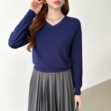 vネックニット カラーニット オフィスカジュアル | COCOMOMO | 詳細画像21 