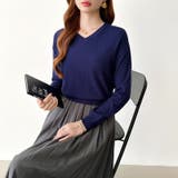 vネックニット カラーニット オフィスカジュアル | COCOMOMO | 詳細画像22 