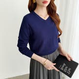 vネックニット カラーニット オフィスカジュアル | COCOMOMO | 詳細画像23 