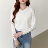 vネックニット カラーニット オフィスカジュアル | COCOMOMO | 詳細画像24 