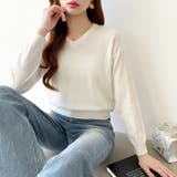 vネックニット カラーニット オフィスカジュアル | COCOMOMO | 詳細画像27 