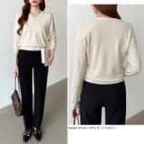 vネックニット カラーニット オフィスカジュアル | COCOMOMO | 詳細画像36 