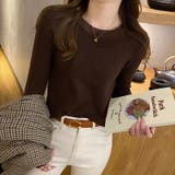 ニットセーター 長袖リブニット 着回しニット | COCOMOMO | 詳細画像18