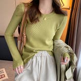 ニットセーター 長袖リブニット 着回しニット | COCOMOMO | 詳細画像3