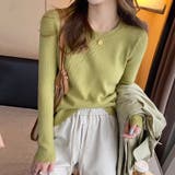 ニットセーター 長袖リブニット 着回しニット | COCOMOMO | 詳細画像4