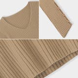 袖ボタンニット リブニット vネックトップス | COCOMOMO | 詳細画像16 