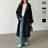 ブラック | トレンチコート ロングコート スプリングコート | COCOMOMO