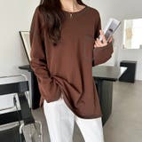 配色ステッチカットソー オーバーサイズ ロンt | COCOMOMO | 詳細画像10