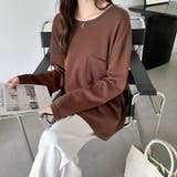 配色ステッチカットソー オーバーサイズ ロンt | COCOMOMO | 詳細画像12