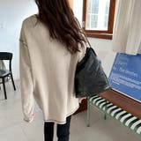 配色ステッチカットソー オーバーサイズ ロンt | COCOMOMO | 詳細画像18