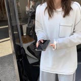 配色ステッチカットソー オーバーサイズ ロンt | COCOMOMO | 詳細画像2