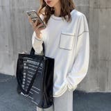 配色ステッチカットソー オーバーサイズ ロンt | COCOMOMO | 詳細画像5