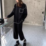 配色ステッチカットソー オーバーサイズ ロンt | COCOMOMO | 詳細画像9