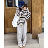 ボーダーロンT オーバーサイズ 長袖カットソー | COCOMOMO | 詳細画像14