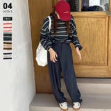 グリーン | ボーダーロンT オーバーサイズ 長袖カットソー | COCOMOMO