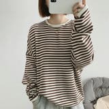 ボーダーカットソー ロンT オーバーサイズ | COCOMOMO | 詳細画像15 