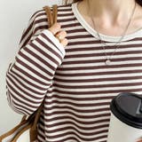 ボーダーカットソー ロンT オーバーサイズ | COCOMOMO | 詳細画像16 