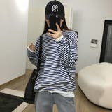 ボーダーカットソー ロンT オーバーサイズ | COCOMOMO | 詳細画像5 