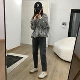 ボーダーカットソー ロンT オーバーサイズ | COCOMOMO | 詳細画像7 