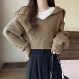 クロップドニットセーター ボリュームスリーブ セーター | COCOMOMO | 詳細画像10 