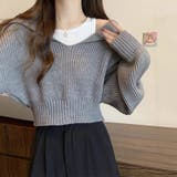 クロップドニットセーター ボリュームスリーブ セーター | COCOMOMO | 詳細画像4 