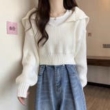 クロップドニットセーター ボリュームスリーブ セーター | COCOMOMO | 詳細画像6 