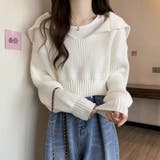 クロップドニットセーター ボリュームスリーブ セーター | COCOMOMO | 詳細画像7 