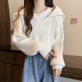 クロップドニットセーター ボリュームスリーブ セーター | COCOMOMO | 詳細画像9 