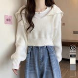 アイボリー | クロップドニットセーター ボリュームスリーブ セーター | COCOMOMO