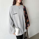 チェック柄ドッキングトレーナー オーバーサイズ スウェットトレーナー | COCOMOMO | 詳細画像3 