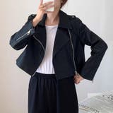 ライダースジャケット フェイクレザージャケット アウター | COCOMOMO | 詳細画像11