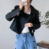 ライダースジャケット フェイクレザージャケット アウター | COCOMOMO | 詳細画像12