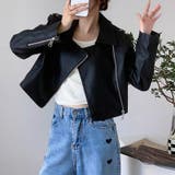 ライダースジャケット フェイクレザージャケット アウター | COCOMOMO | 詳細画像13