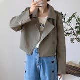 ライダースジャケット フェイクレザージャケット アウター | COCOMOMO | 詳細画像4