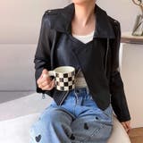 ライダースジャケット フェイクレザージャケット アウター | COCOMOMO | 詳細画像7