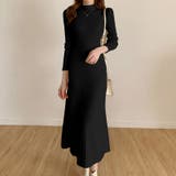 ハイネックニットワンピース ロングワンピース リブニット | COCOMOMO | 詳細画像14 