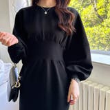 ハイウエストワンピース バルーンスリーブ ウエストマークワンピース | COCOMOMO | 詳細画像10 