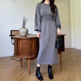 ハイウエストワンピース バルーンスリーブ ウエストマークワンピース | COCOMOMO | 詳細画像14 