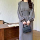 ハイウエストワンピース バルーンスリーブ ウエストマークワンピース | COCOMOMO | 詳細画像16 