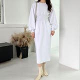 ハイウエストワンピース バルーンスリーブ ウエストマークワンピース | COCOMOMO | 詳細画像19 