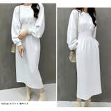 ハイウエストワンピース バルーンスリーブ ウエストマークワンピース | COCOMOMO | 詳細画像21 