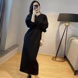 ハイウエストワンピース バルーンスリーブ ウエストマークワンピース | COCOMOMO | 詳細画像6 