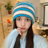 ターコイズブルー | ニット帽 マルチカラー ニットキャップ | COCOMOMO
