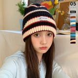 ブラック | ニット帽 マルチカラー ニットキャップ | COCOMOMO