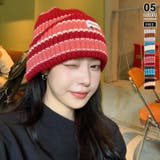 レッド | ニット帽 マルチカラー ニットキャップ | COCOMOMO